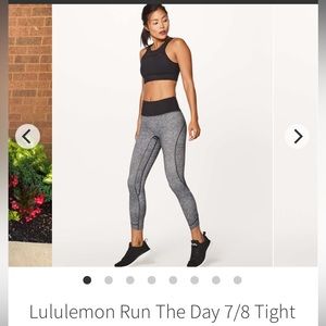 Lululemon Athletica Run the Day Crop Women’s size 4 in fractal starlight black
